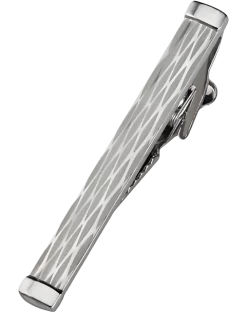 Pronto Uomo Tie Bar, Silver Wood