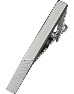 Pronto Uomo Tie Bar, Silver Diagonal Stripe