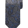 Pronto Uomo Narrow Tie, Blue & Charcoal Paisley