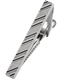 Joseph Abboud Tie Bar, Silver Stripe