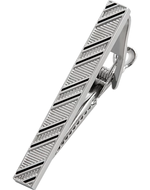 Joseph Abboud Tie Bar, Silver Stripe