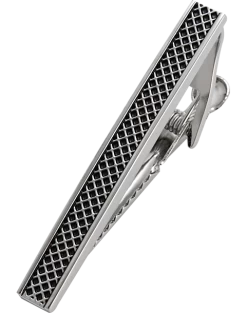 Joseph Abboud Tie Bar, Silver Grid