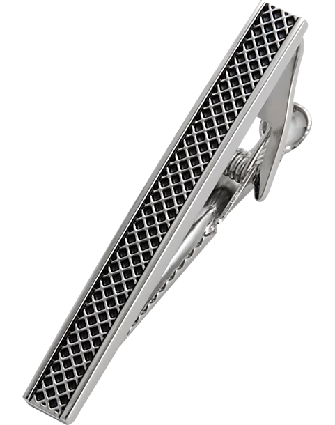 Joseph Abboud Tie Bar, Silver Grid