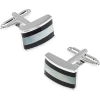 Pronto Uomo Silver, Black & Mother-Of-Pearl Cufflinks
