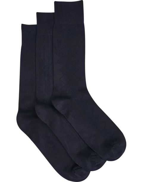Pronto Uomo Bamboo Blend Socks 3-Pack, Navy