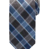 Pronto Uomo Narrow Tie, Blue Grid