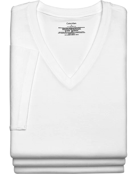 Calvin Klein V-Neck T-Shirt, 3-Pack, White