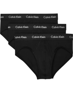 Calvin Klein Classic Fit Cotton Briefs, 3-Pack, Black
