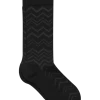 Egara Socks, 1 Pair - Black Chevron
