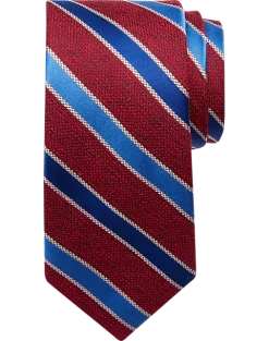 Joseph Abboud Narrow Tie, Red & Blue Stripe