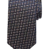 Pronto Uomo Narrow Silk Tie, Brown Zigzag