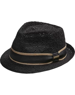 Biltmore Braided Cloth Fedora, Black