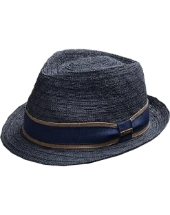 Biltmore Braided Cloth Fedora, Navy