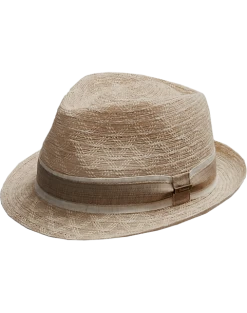 Biltmore Braided Cloth Fedora, Khaki Tan