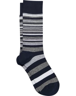 Egara Socks, Navy Blue & Gray Stripes