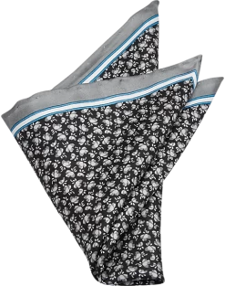 Pronto Uomo Pocket Square, Black Abstract