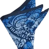 Joseph Abboud Linen Pocket Square, Navy Floral Scroll