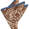 Joseph Abboud Linen Pocket Square, Taupe Floral Scroll