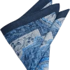 Joseph Abboud Linen Pocket Square, Navy & Blue Fresco