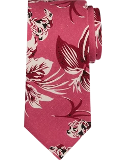 Pronto Uomo Narrow Tie, Berry Tropical Print
