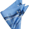 Joseph Abboud Silk Pocket Square, Blue Modern Grid