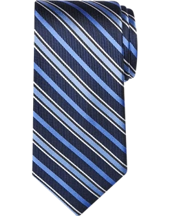 Pronto Uomo Narrow Tie, Blue Stripe