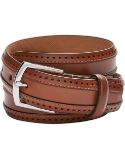 Cole Haan Perforated Edge Belt, British Tan