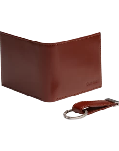 Calvin Klein RFID Slimfold Extra Capacity Leather Wallet With Key Fob, Brown