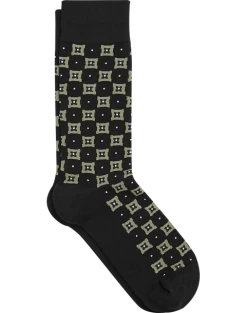 Egara Black Floral Medallion Socks, 1 Pair