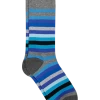 Egara Socks, Heathered Gray Stripes