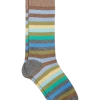 Egara Socks, Heathered Tan Stripes