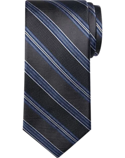 Pronto Uomo Narrow Tie, Charcoal Stripe