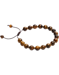 Pronto Uomo Tiger Eye & Gunmetal Bracelet, Brown