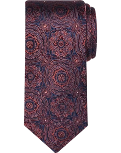 Awearness Kenneth Cole Narrow Tie, Rust Filigree Medallion