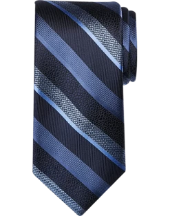 Awearness Kenneth Cole Narrow Tie, Navy Pebbled Stripe