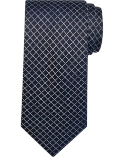 Awearness Kenneth Cole Narrow Tie, Navy Grid