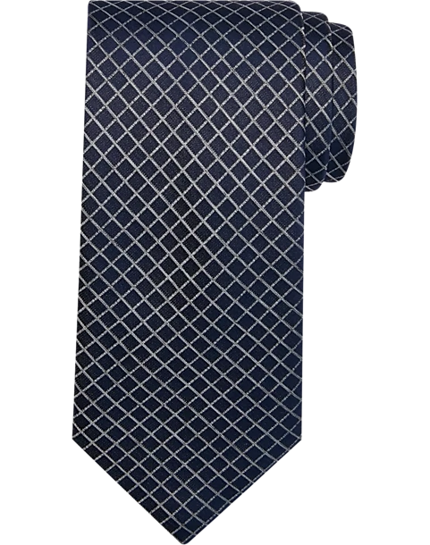 Awearness Kenneth Cole Narrow Tie, Navy Grid