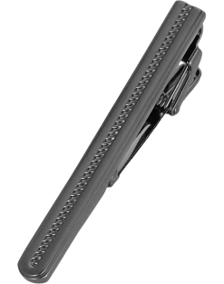 Pronto Uomo Tie Bar, Etched Gunmetal