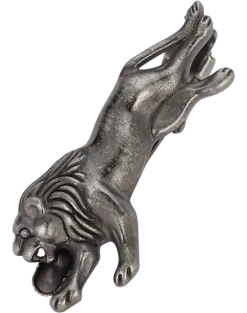 Pronto Uomo Tie Bar, Gunmetal Leaping Lion