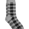 Egara Lounge Socks, Black & Gray Checkered Stripe