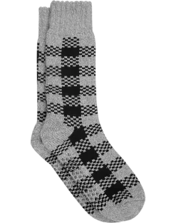 Egara Lounge Socks, Black & Gray Checkered Stripe