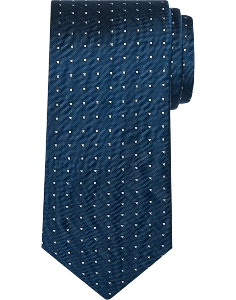 Awearness Kenneth Cole Narrow Tie, Navy Square Dot