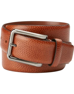 Joseph Abboud Feather Edge Leather Belt, Cognac