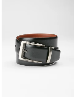 Joseph Abboud Feather Edge Reversible Belt, Burgundy