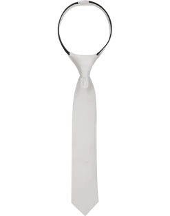 Egara Boys Zipper Tie, White
