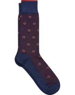 Egara Blue And Burgundy Color Burst Socks, 1 Pair