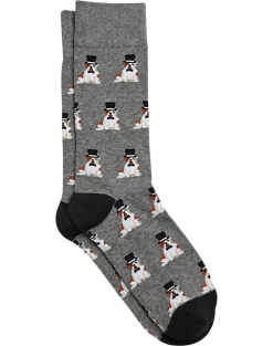 Egara Socks, Gray Dog With Top Hat