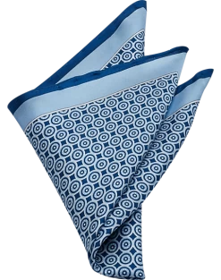Pronto Uomo Pocket Square, Navy Square And Dot
