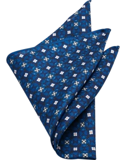 Pronto Uomo Pocket Square, Navy Medallion