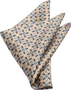 Pronto Uomo Pocket Square, Taupe Medallion
